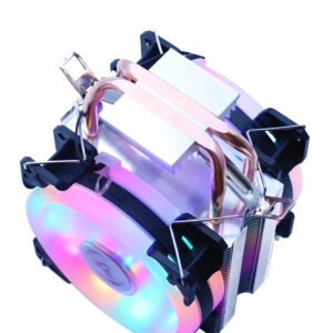 Cpu Cooler 2 Heatpipes 2 Fans Anel Com Led 4 Pin Intel E Amd - Imagem 6