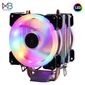 Cpu Cooler 2 Heatpipes 2 Fans Anel Com Led 4 Pin Intel E Amd - Imagem 7