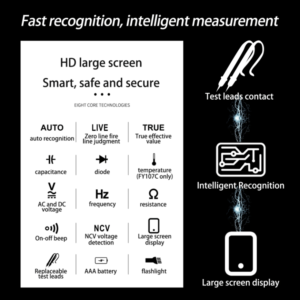 Multímetro Digital Testador Fy107 com Ponta De Prova - Imagem 5