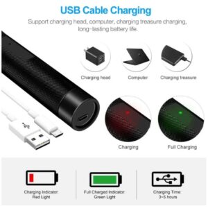 Caneta Laser Pointer Verde Ultra Forte Alcance 50km Usb Com Star Caps - Imagem 8