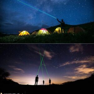 Caneta Laser Pointer Verde Ultra Forte Alcance 50km Usb Com Star Caps - Imagem 11