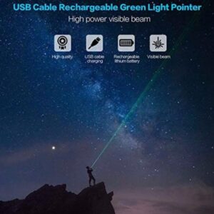 Caneta Laser Pointer Verde Ultra Forte Alcance 50km Usb Com Star Caps - Imagem 12