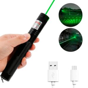 Caneta Laser Pointer Verde Ultra Forte Alcance 50km Usb Com Star Caps - Imagem 6