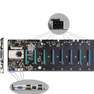 Placa Mãe Mineracão Btc-s37 8 Pcie 16x Vga Com Processador - Imagem 7