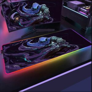 Mouse Pad Gamer Valorant Led Rgb Extra Grande 80x30cm Com Efeitos - Imagem 10