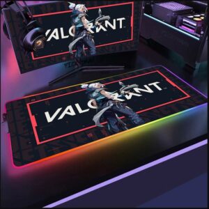 Mouse Pad Gamer Valorant Led Rgb Extra Grande 80x30cm Com Efeitos - Imagem 4