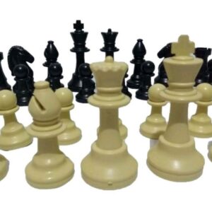 Jogo De Xadrez Tabuleiro Flexível De Lona + Peças Rei 8.6cm Nf - Imagem 15