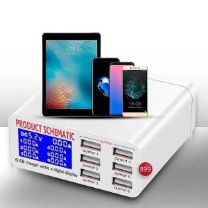 Carregador Inteligente Usb 6 Portas Display Digital com Medidor De Voltagem - Imagem 3
