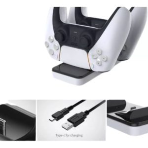 Base Charging Dock 2 Controles Ps5 Carregador Dualsense Playstation 5 - Imagem 5