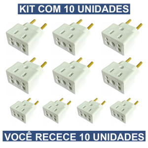 Kit com 10 Adaptadores de Tomada Elétrico Bob Esponja 110/220v 10a/20a - Imagem 6