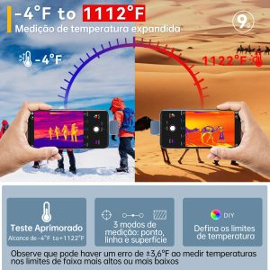 Câmera Térmica Infiray P2 Pro com Lente Macro Para ANDROID e IOS Visão Noturna Caça Pesca Termal - Imagem 16