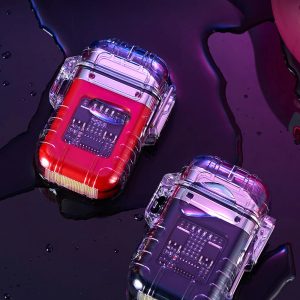 Isqueiro de Plasma Recarregável Usb C Arco Duplo Lanterna Led Elétrico a prova d'água anti vento eletrônico não precisa de gás - Imagem 6
