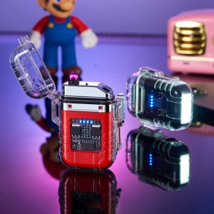 Isqueiro de Plasma Recarregável Usb C Arco Duplo Lanterna Led Elétrico a prova d'água anti vento eletrônico não precisa de gás - Imagem 5