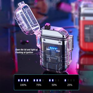 Isqueiro de Plasma Recarregável Usb C Arco Duplo Lanterna Led Elétrico a prova d'água anti vento eletrônico não precisa de gás - Imagem 10
