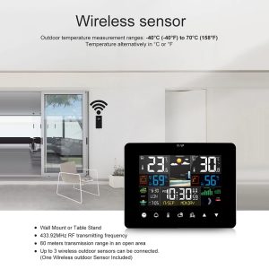 Estação Meteorológica Higrotermografo Wireless Touch Portatil - Imagem 7