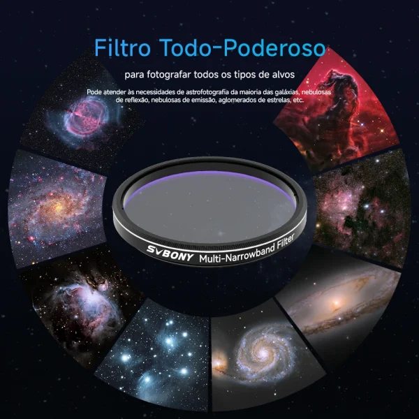 Galáxias e nebulosas fotografadas com o filtro SV240
