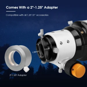 Adaptador de 2 para 1,25 polegada que acompanha o SVBONY SV503