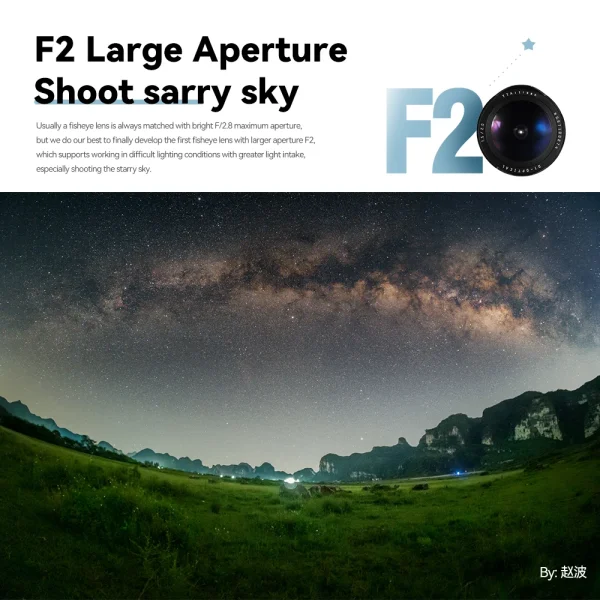 Céu estrelado com a abertura F2 da TTArtisan 7.5mm