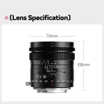 Lente TTArtisan Tilt 50mm F1.4 com medidas