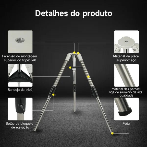 Detalhes do tripé SVBONY SV225T