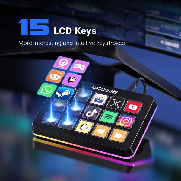 15 teclas com tela LCD do FIFINE D6