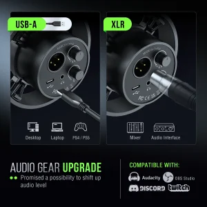 Saídas USB-C e XLR do FIFINE K688