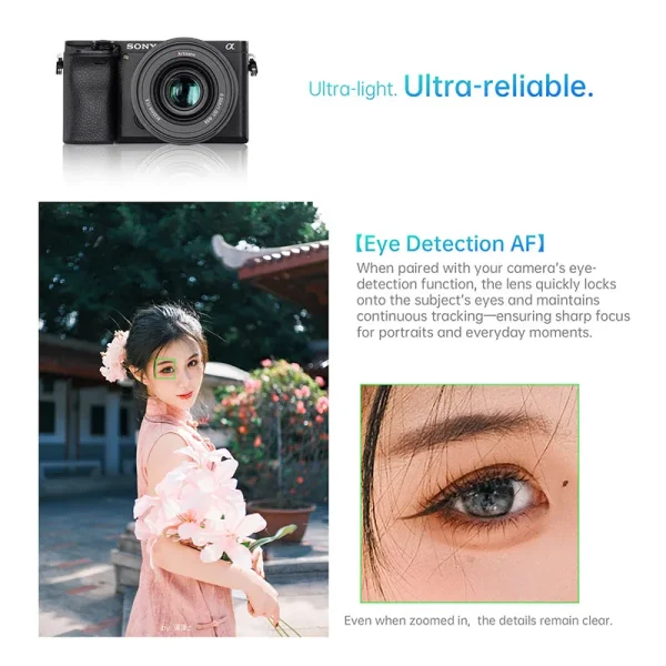 Foco automático com detecção de olho nas lentes 7artisans LITE