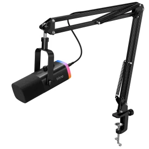 Kit microfone FIFINE AM8T preto com braço articulado