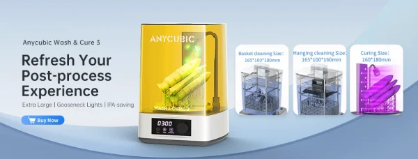 Medidas de lavagem e de cura do ANYCUBIC Wash & Cure 3