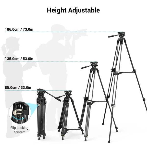 Altura do SmallRig AD-01: de 85 a 186 cm