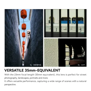23 mm equivalentes a 35 mm, para rua e viagem