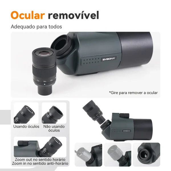 Ocular zoom removível da SVBONY SV41 Pro