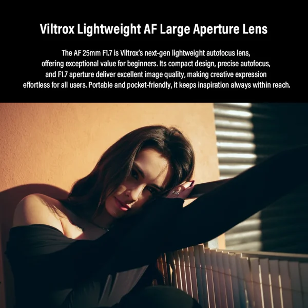 Lente leve Viltrox Air com abertura F1.7