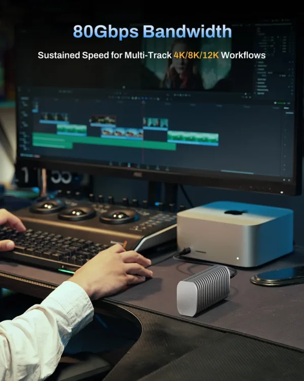 TerraMaster D1 SSD Pro de 80 Gbps em edição de vídeo