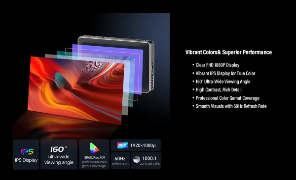 LUT 3D e forma de onda no monitor Viltrox DC-X2