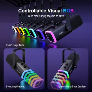 Iluminação RGB do microfone FIFINE AM8T