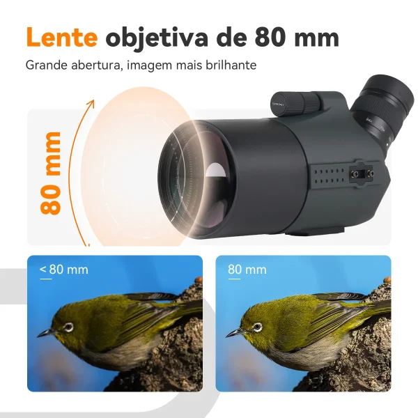 Objetiva de 80 mm da luneta SVBONY SV41 Pro