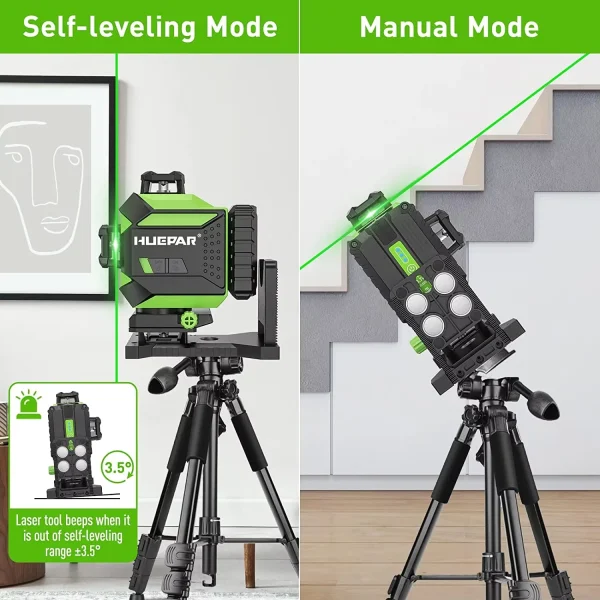 Modos de trabalho do nível a laser Huepar 704CG