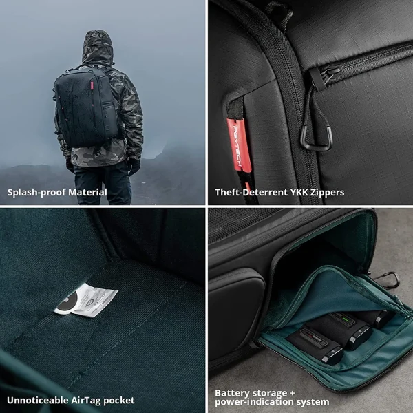 Material resistente à água, zíperes antifurto e bolsos da OneMo 2