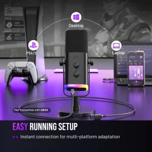 Microfone FIFINE AM8 no PC, notebook e PS4 e PS5