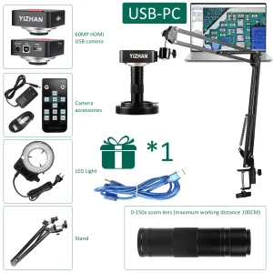 Kit do microscópio digital YIZHAN 4K com câmera de 60 MP