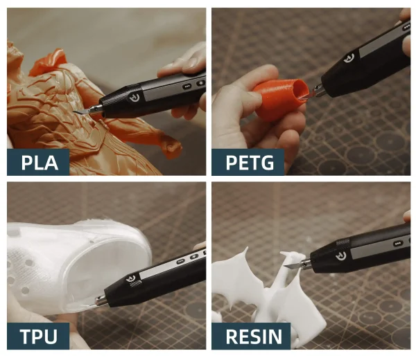 Corte de PLA, PETG, TPU e resina