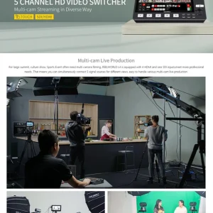 FEELWORLD L4, mesa de corte de 5 canais para produção ao vivo