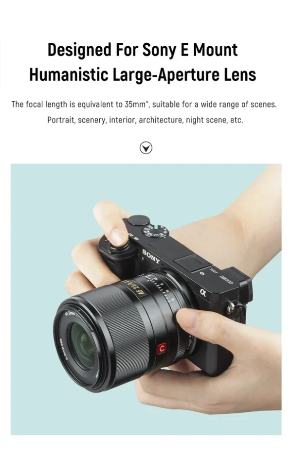 Lente Viltrox F1.4 feita para o encaixe Sony E