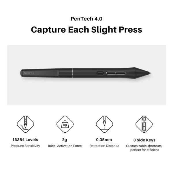 Caneta PenTech 4.0 com 16.384 níveis de pressão