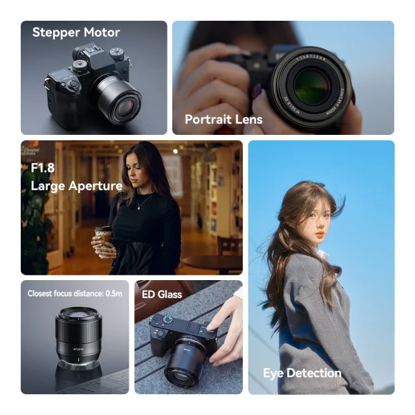 Recursos da TTArtisan AF 56mm F1.8: motor de passo, F1.8, lente ED e detecção de olho