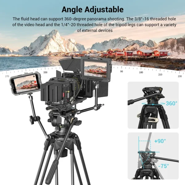 Giro de 360° e inclinação da cabeça do SmallRig AD-01