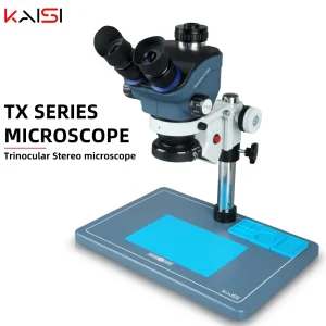 Microscópio estereoscópico trinocular Kaisi série TX