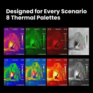 Oito paletas de cores da câmera térmica Mileseey TR20