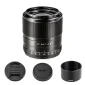 Lente Viltrox F1.4 E com para-sol e tampas